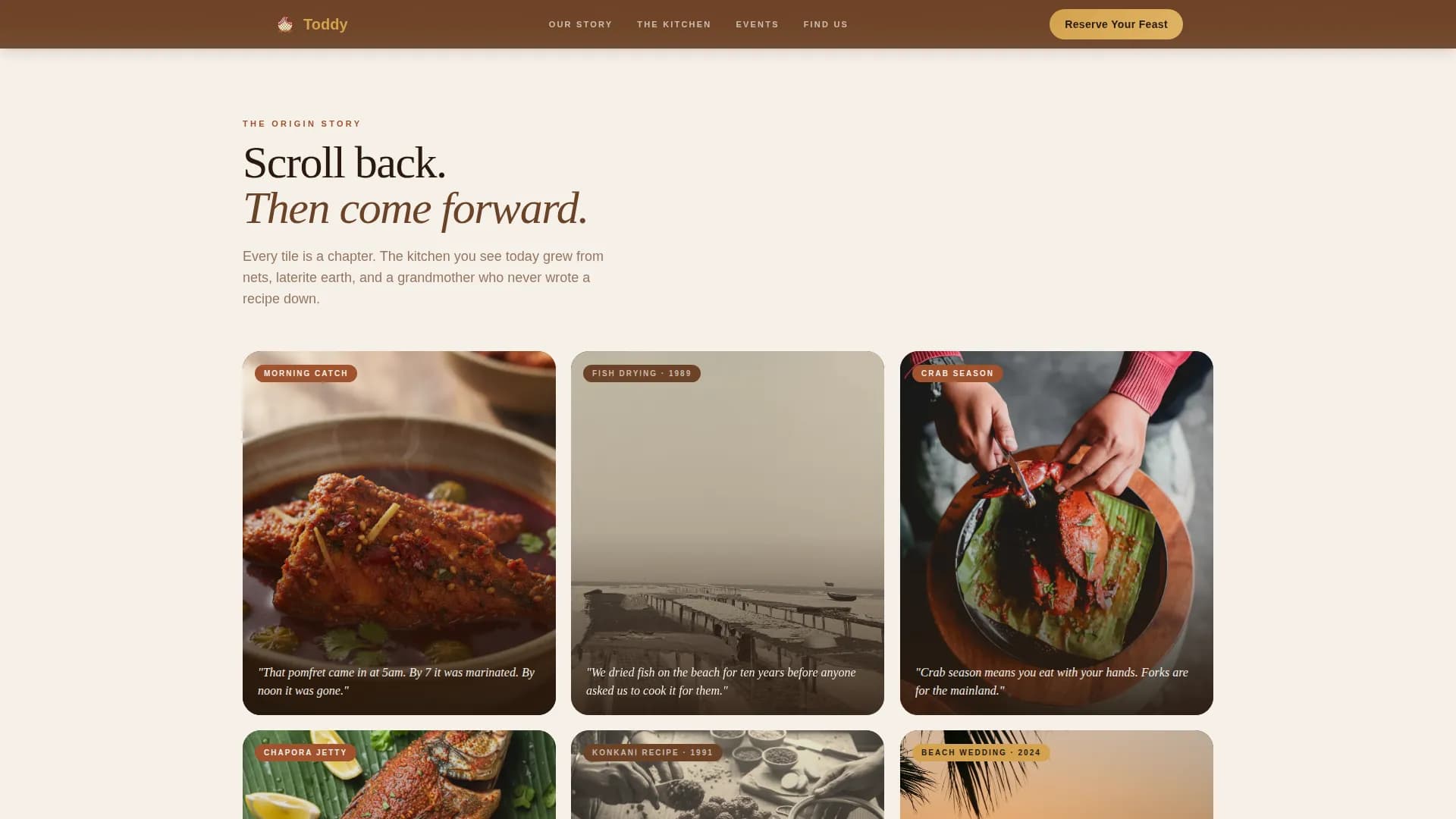 Tide — Coastal Goan Seafood Landing Page Template