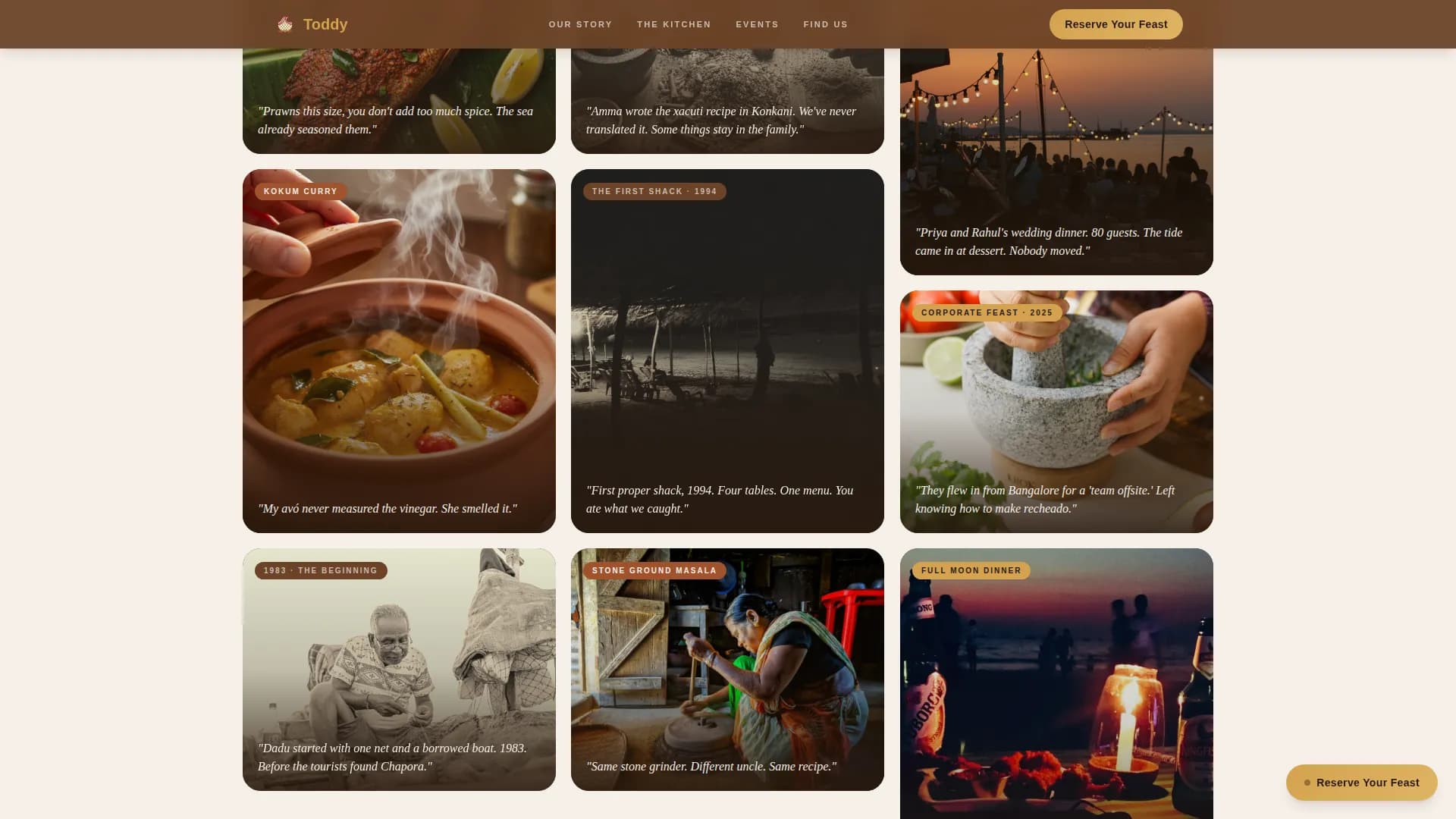 Tide — Coastal Goan Seafood Landing Page Template