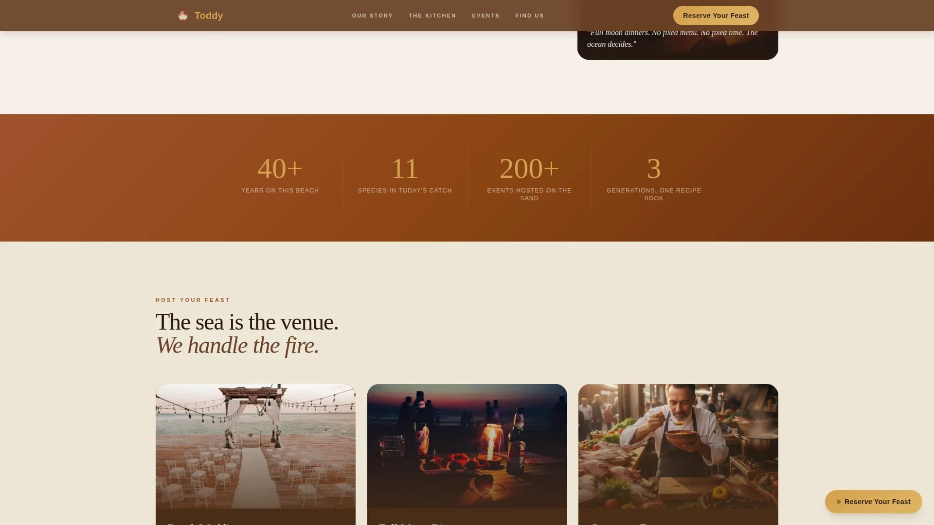 Tide — Coastal Goan Seafood Landing Page Template