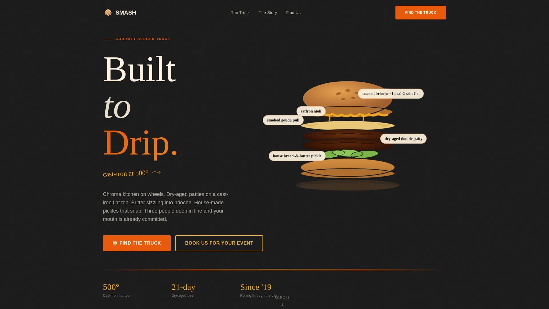 Smash — Gourmet Burger Experience Landing Page Template