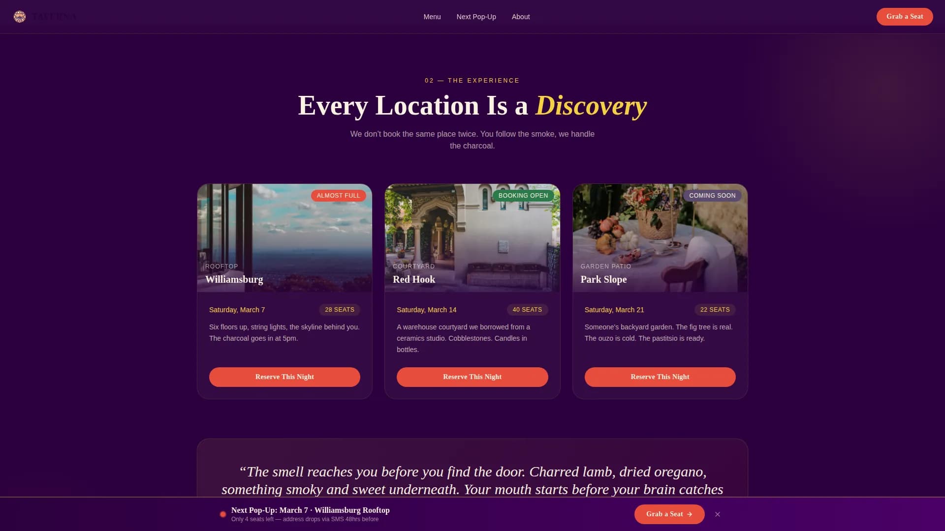 Greek Dining Booking Website Template