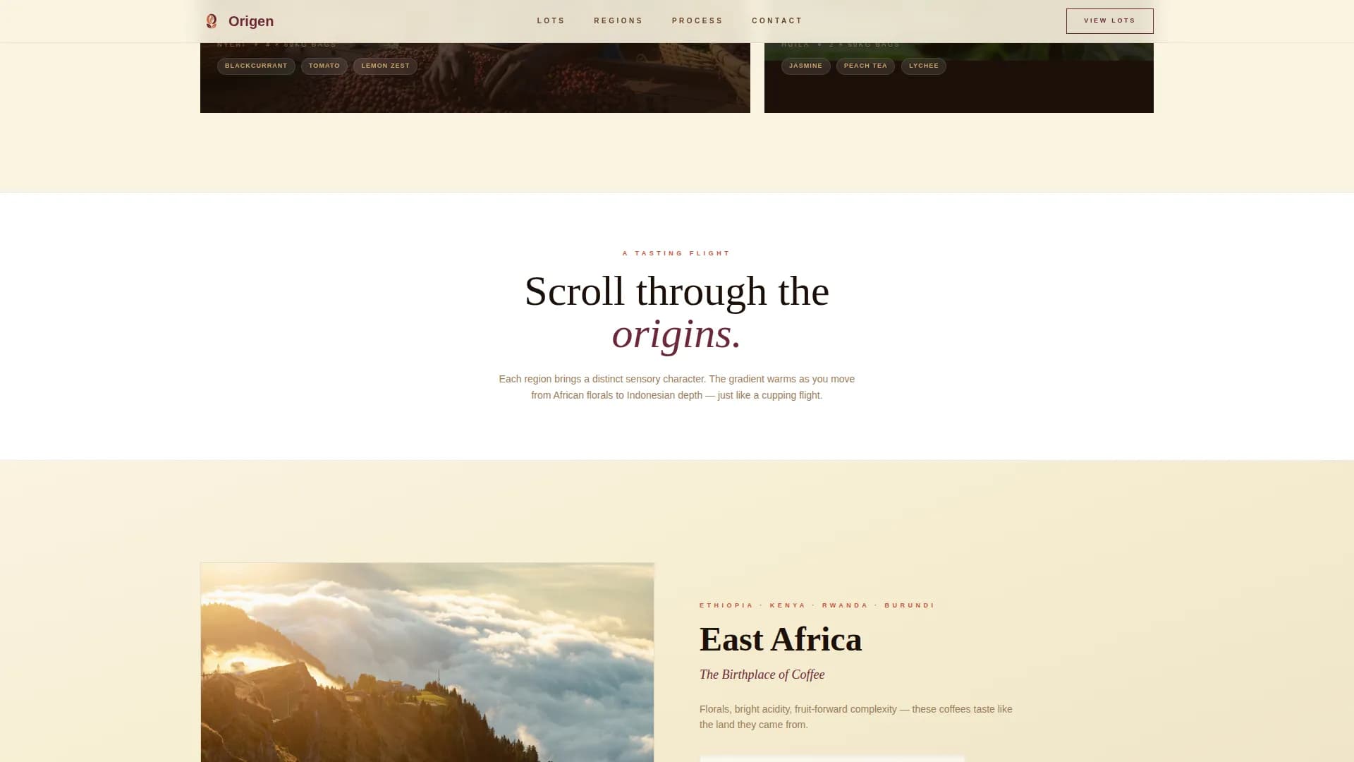 Harvest — Premium Specialty Coffee Landing Page Template