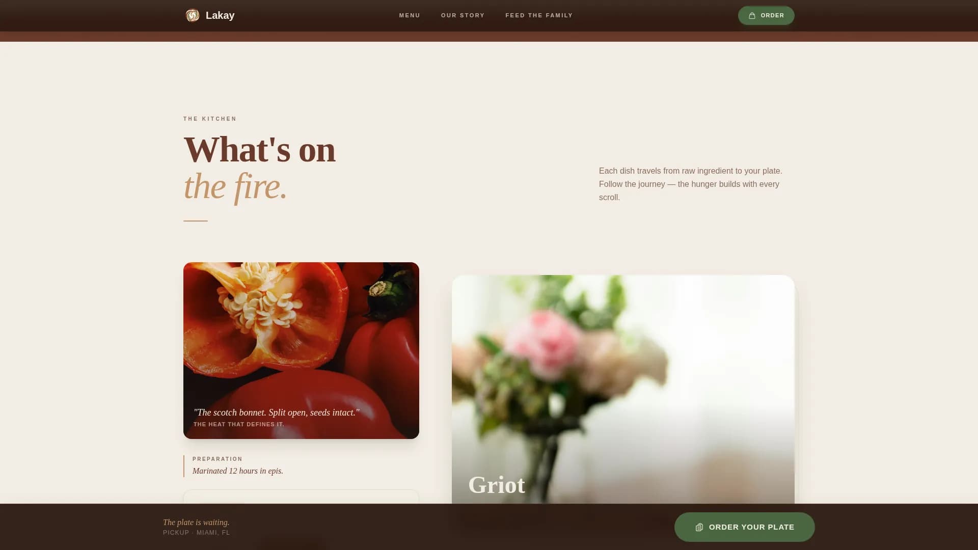 Lakay - Authentic Haitian Restaurant Landing Page Template