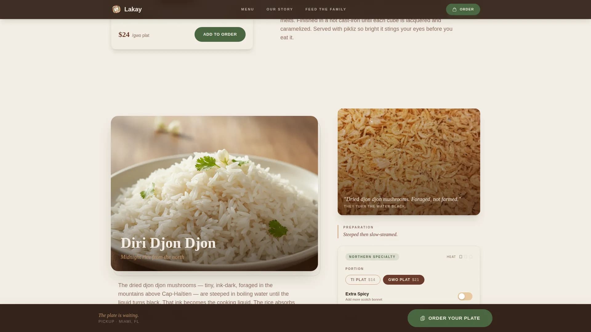 Lakay - Authentic Haitian Restaurant Landing Page Template