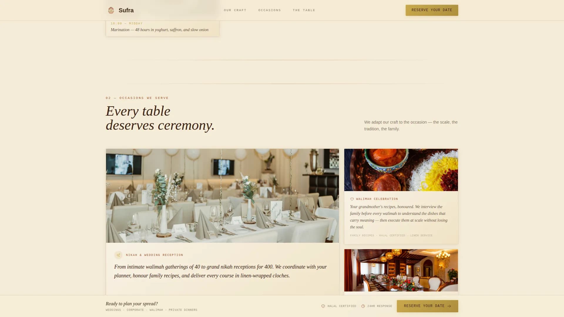 Halal Food & Dining Booking Website Template