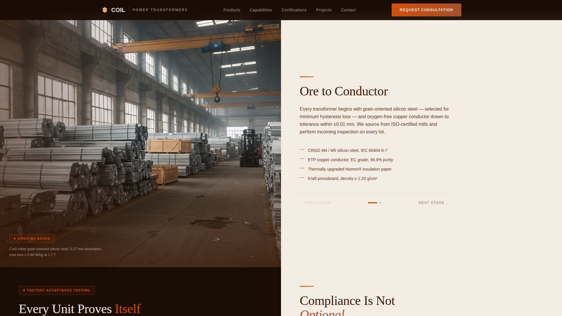 Coil - Precision Transformer Landing Page Template