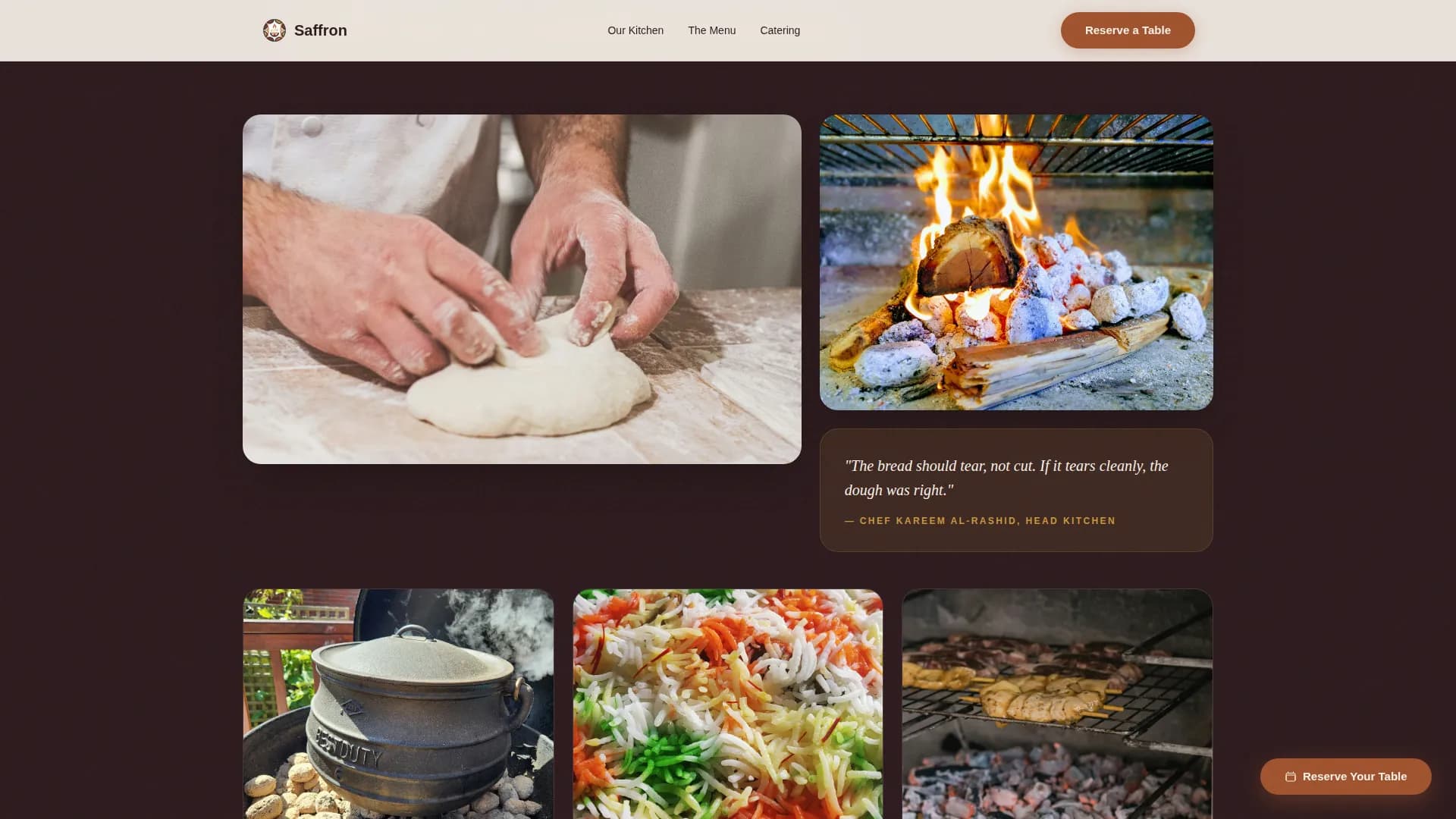 Restaurant & Dining Specialist Booking Website Template