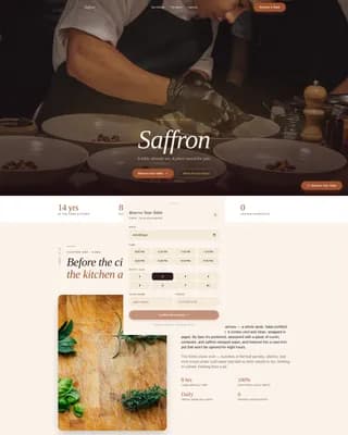 Restaurant & Dining Specialist Booking Website Template
