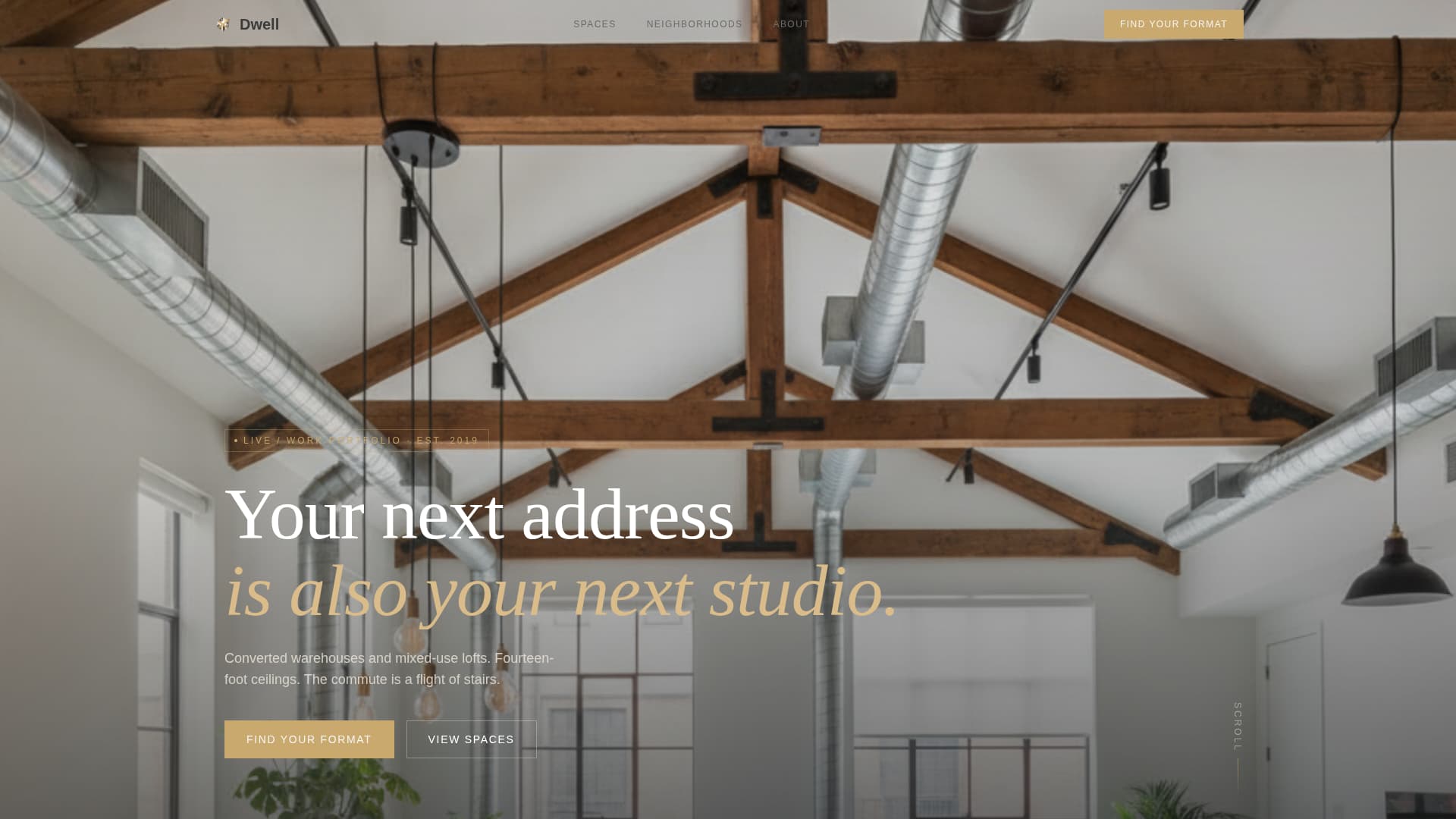 Dwell - Immersive Livework Landing Page Template