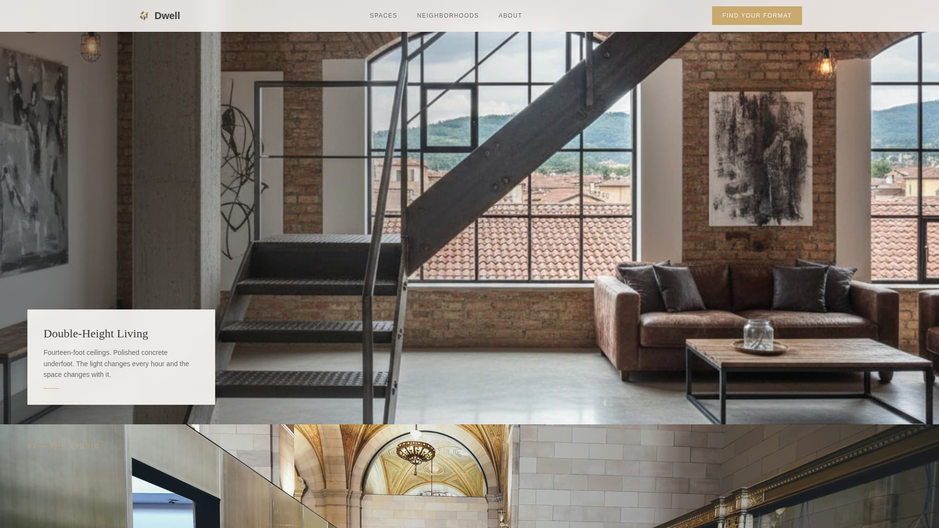 Dwell - Immersive Livework Landing Page Template