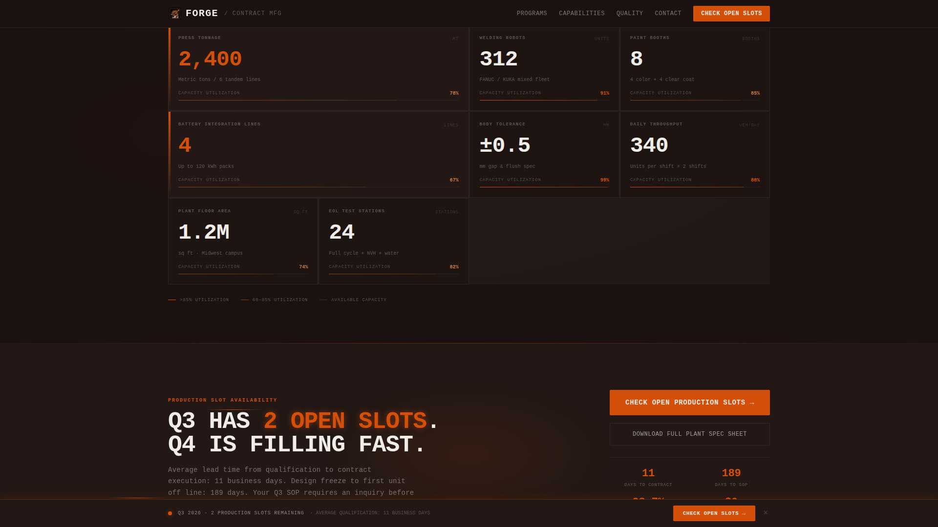 Forge - Precision Automotive Landing Page Template