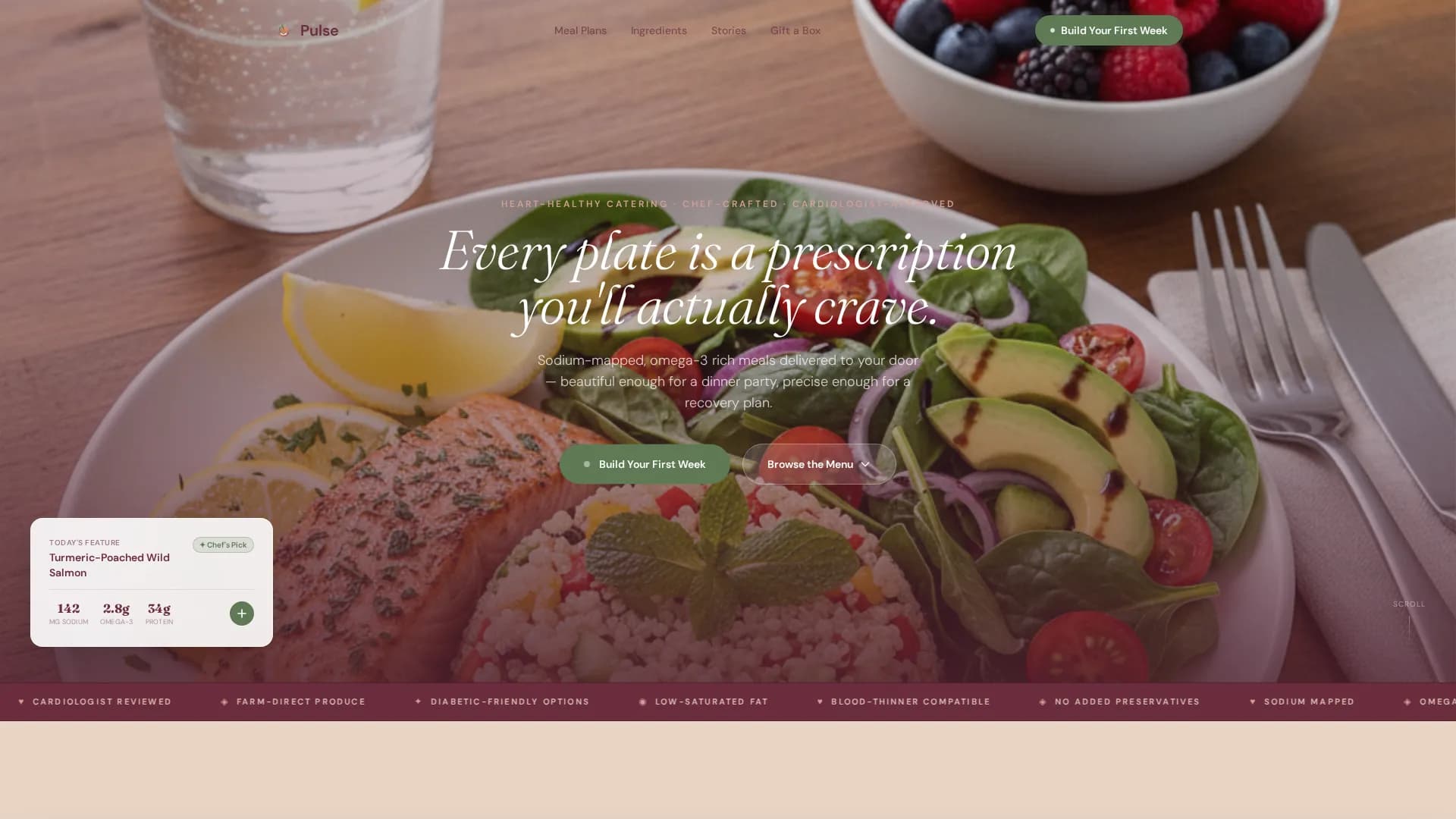 Pulse — Expert Wellness Catering Landing Page Template