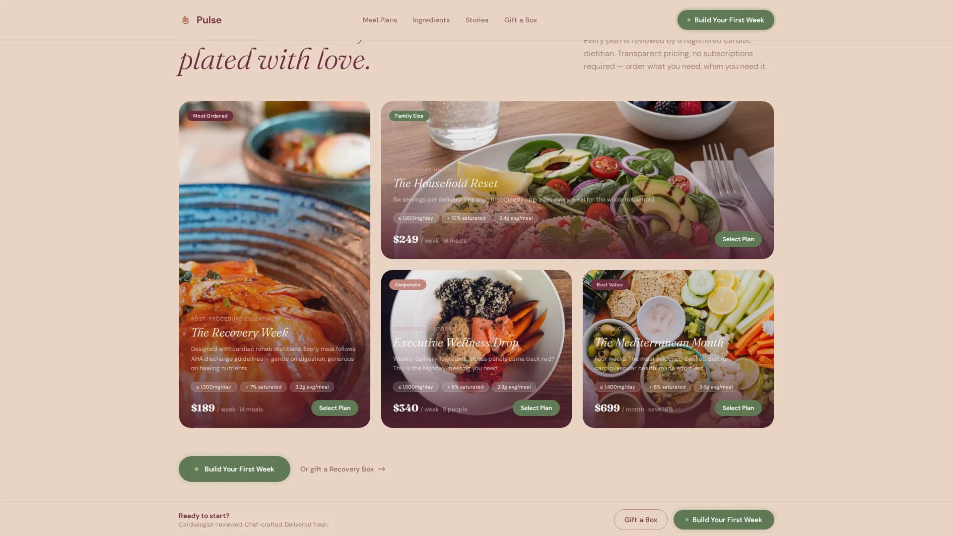 Pulse — Expert Wellness Catering Landing Page Template