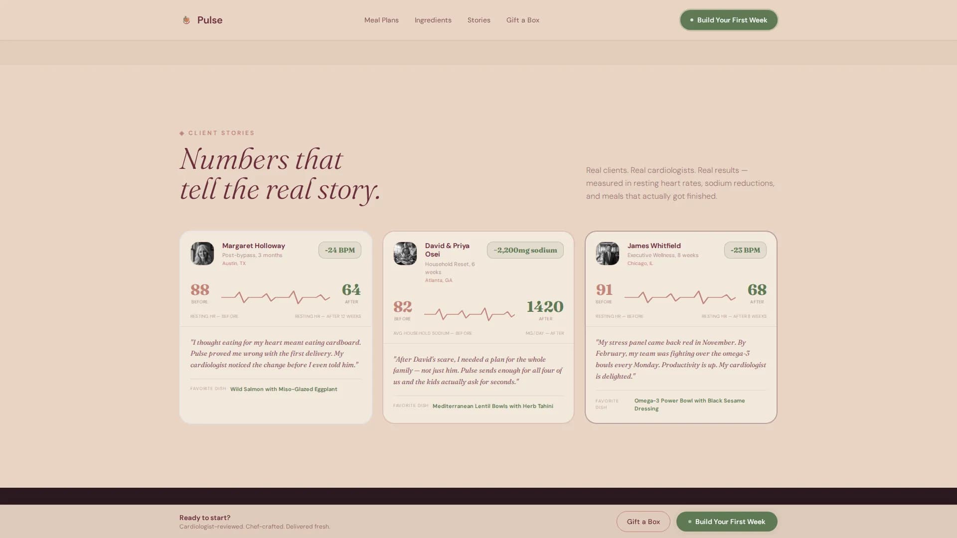 Pulse — Expert Wellness Catering Landing Page Template