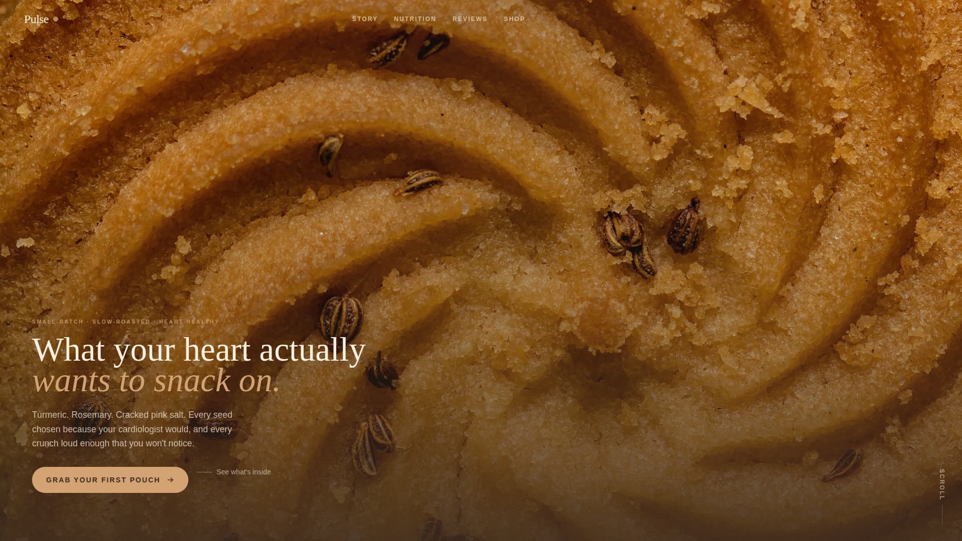Pulse - Wholesome Snack Landing Page Template