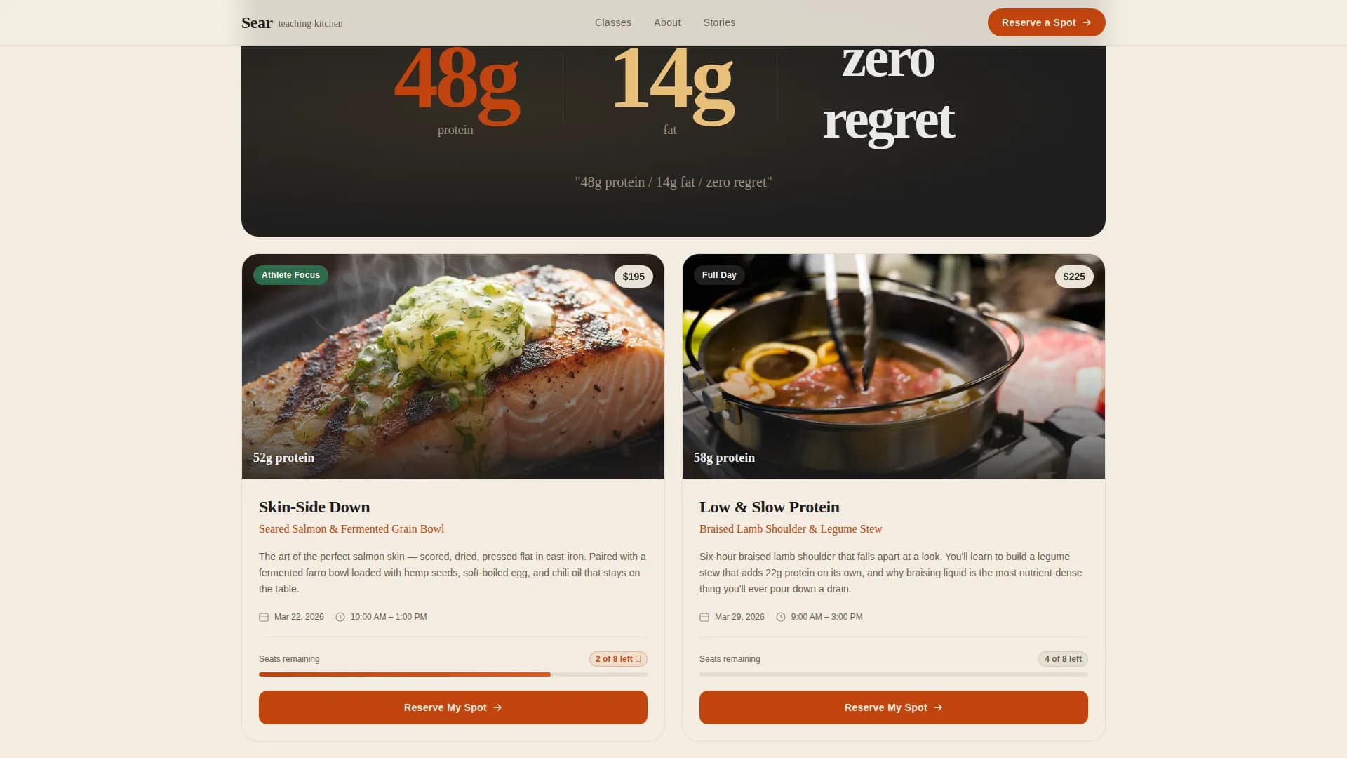 High-Protein Food & Dining Specialist Booking Website Template