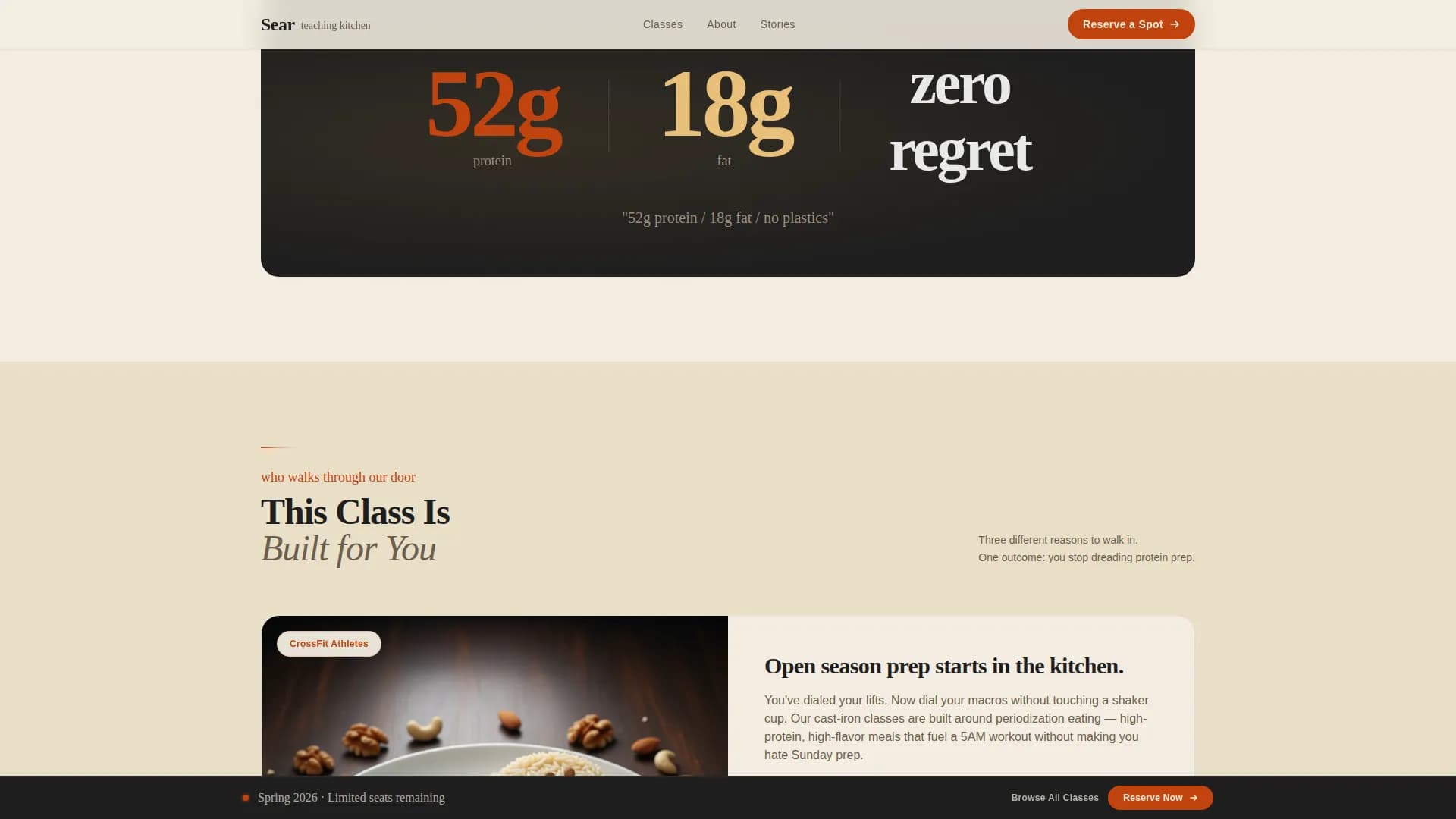 High-Protein Food & Dining Specialist Booking Website Template