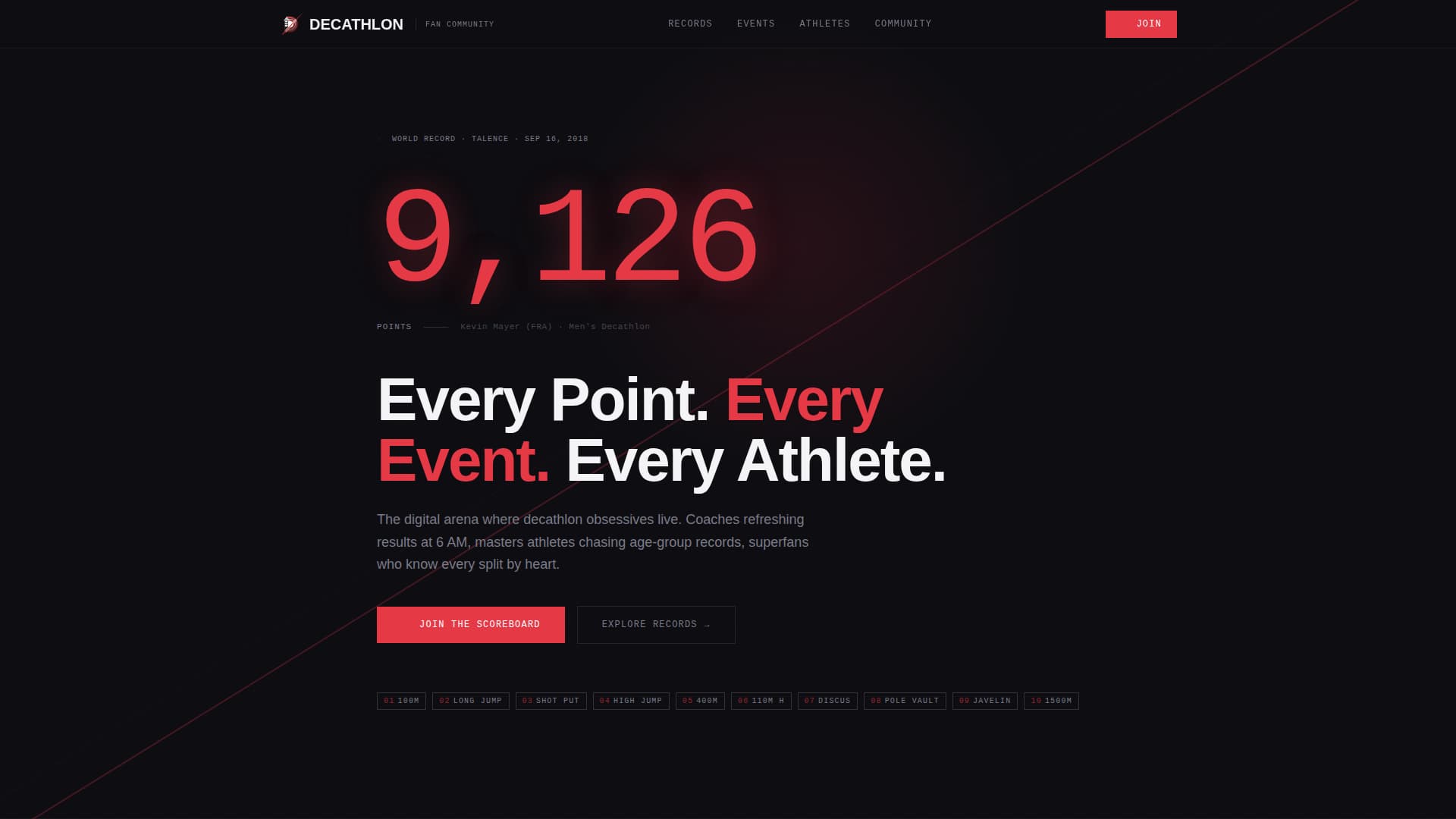 Decathlon - Dynamic Multievent Landing Page Template