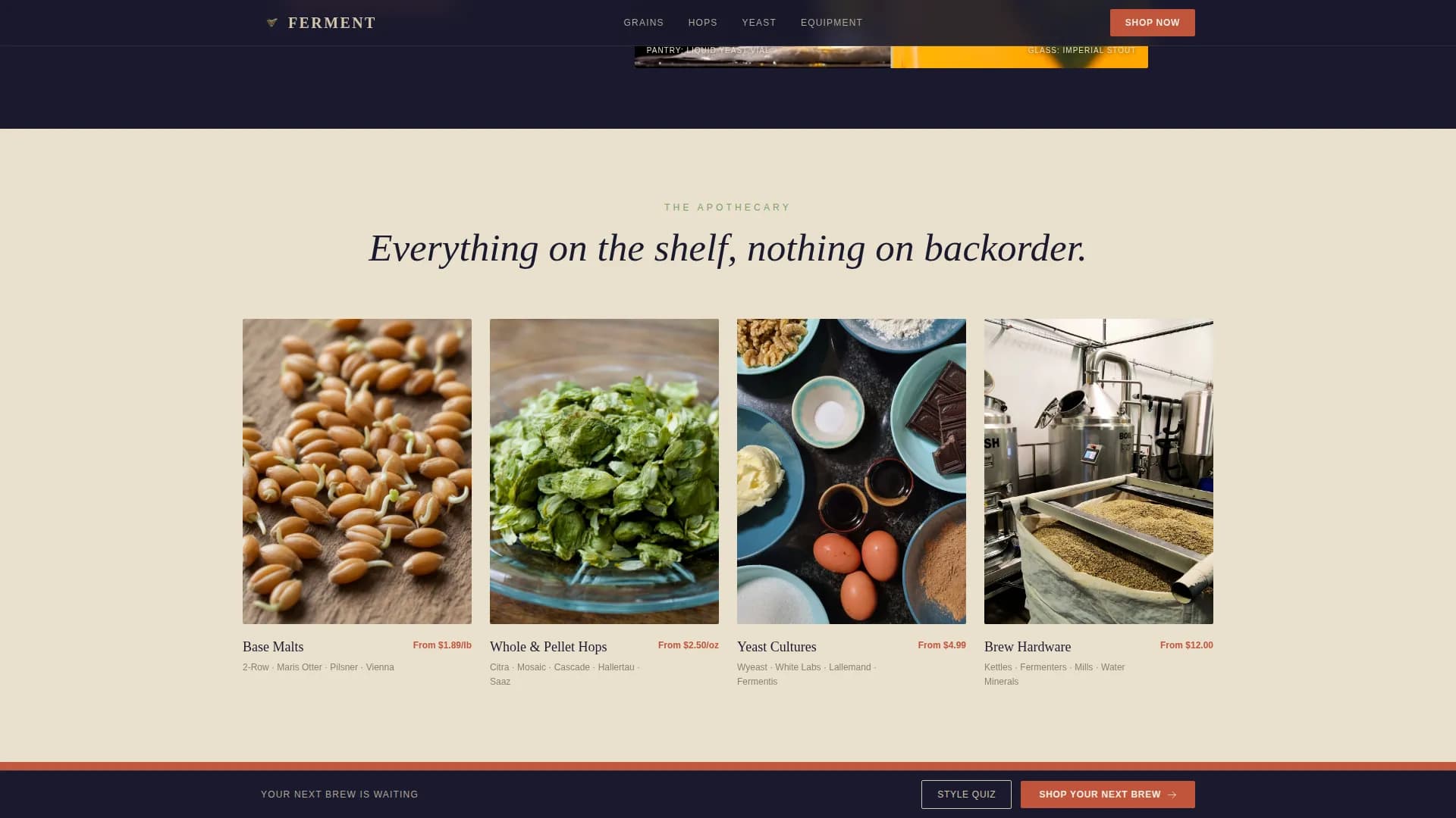 Brewery & Craft Beer Professional Website Template