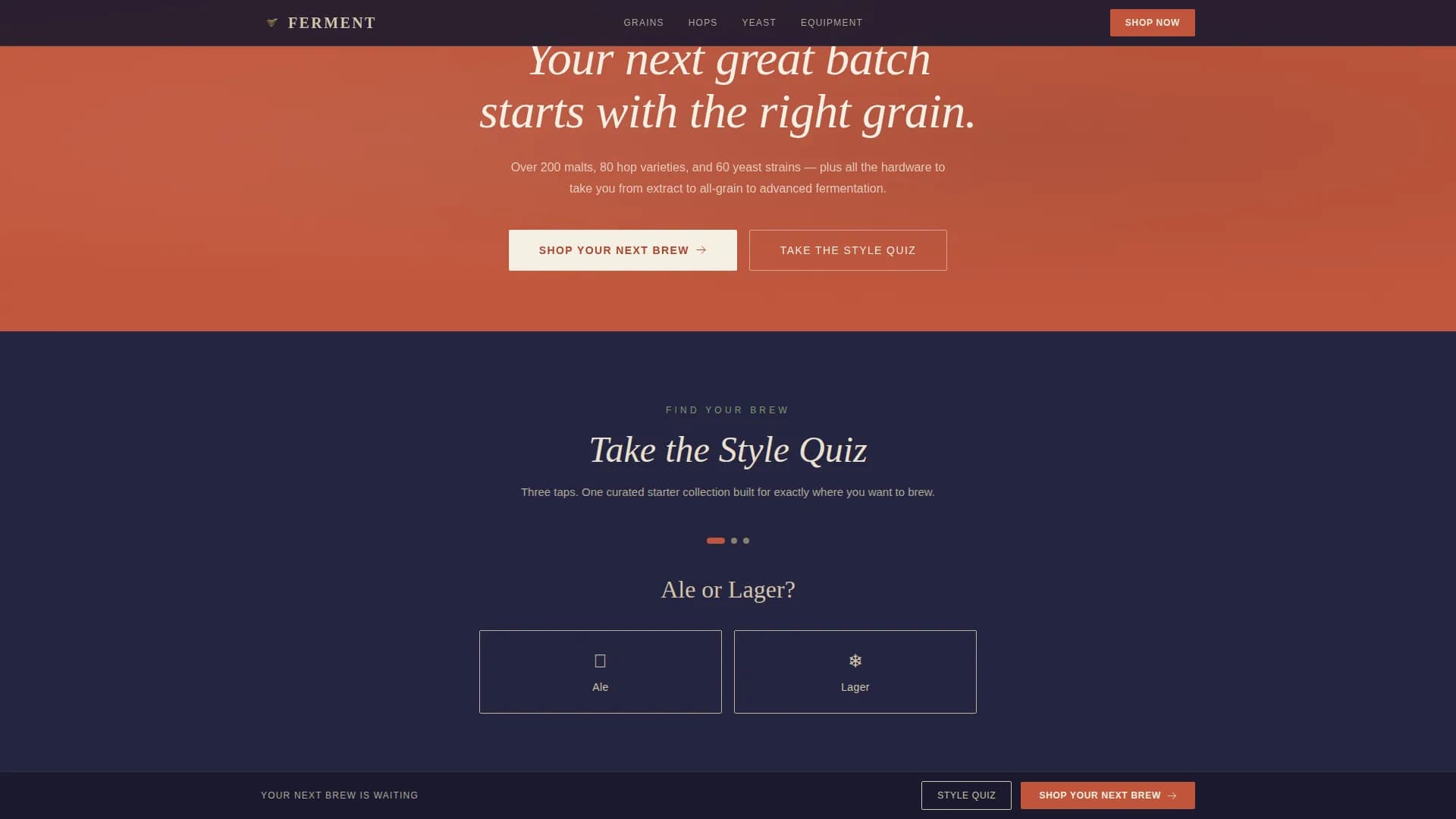 Brewery & Craft Beer Professional Website Template