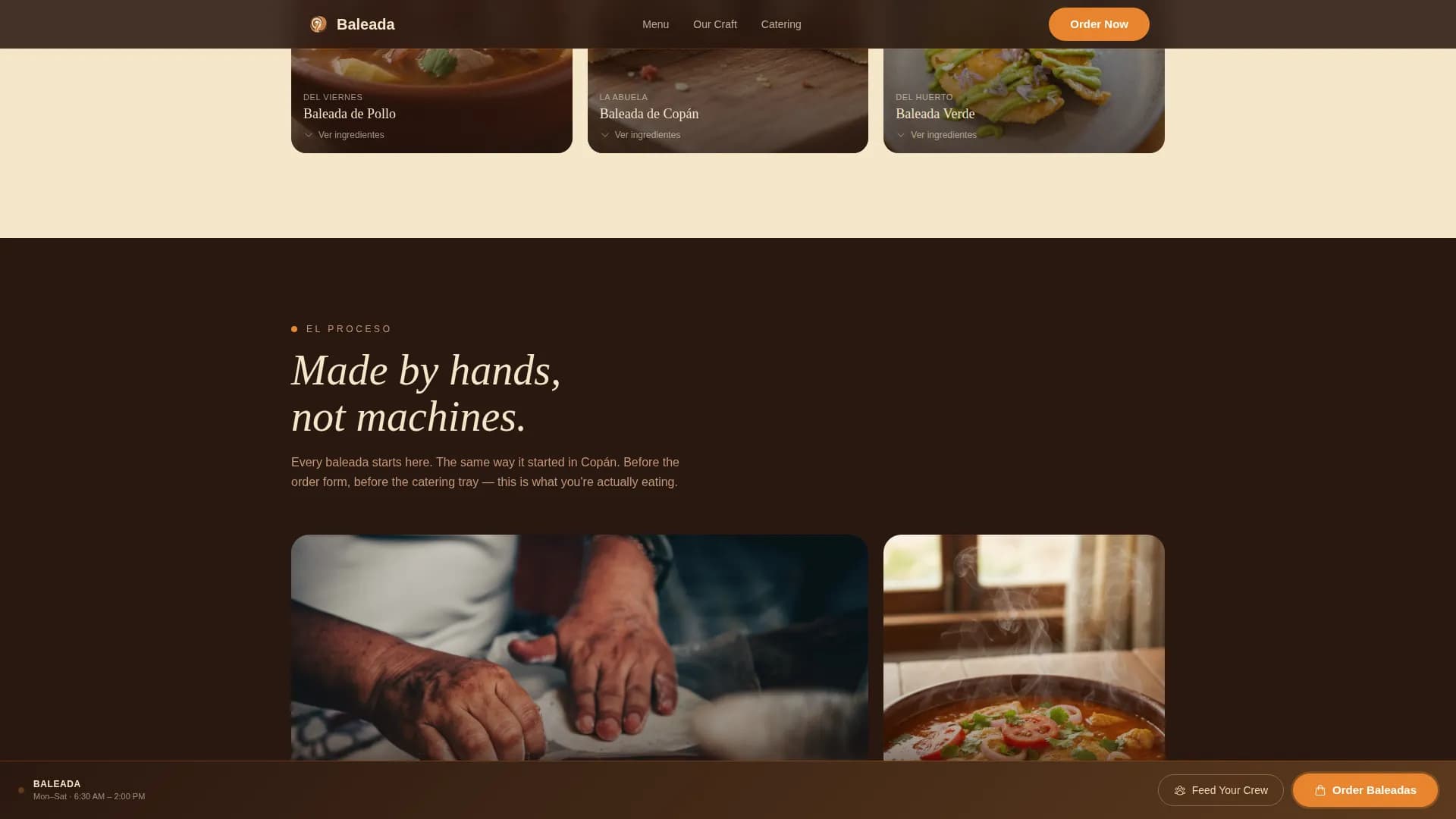 Baleada - Warm Artisan Gallery Landing Page Template