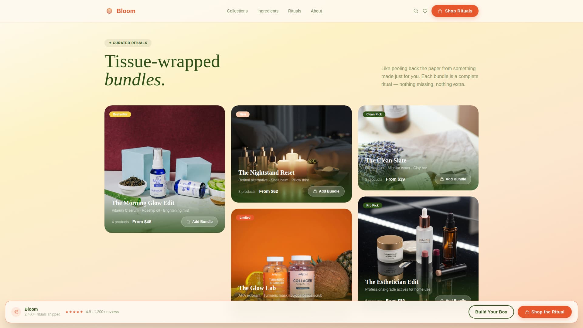 Beauty E-Commerce Pricing Website Template