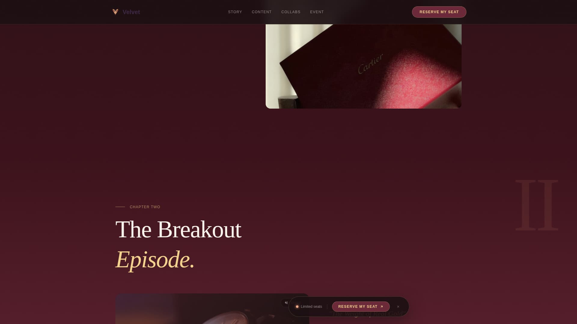 Velvet - Aspirational Lifestyle Landing Page Template