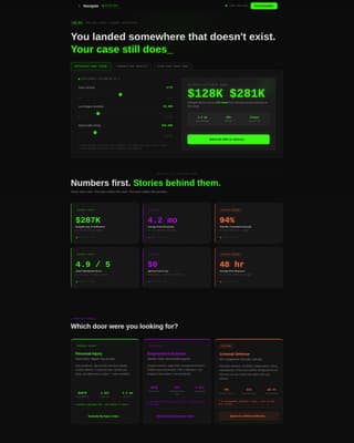 Law Firm 404 Error Recovery & Live Settlement Estimator Template
