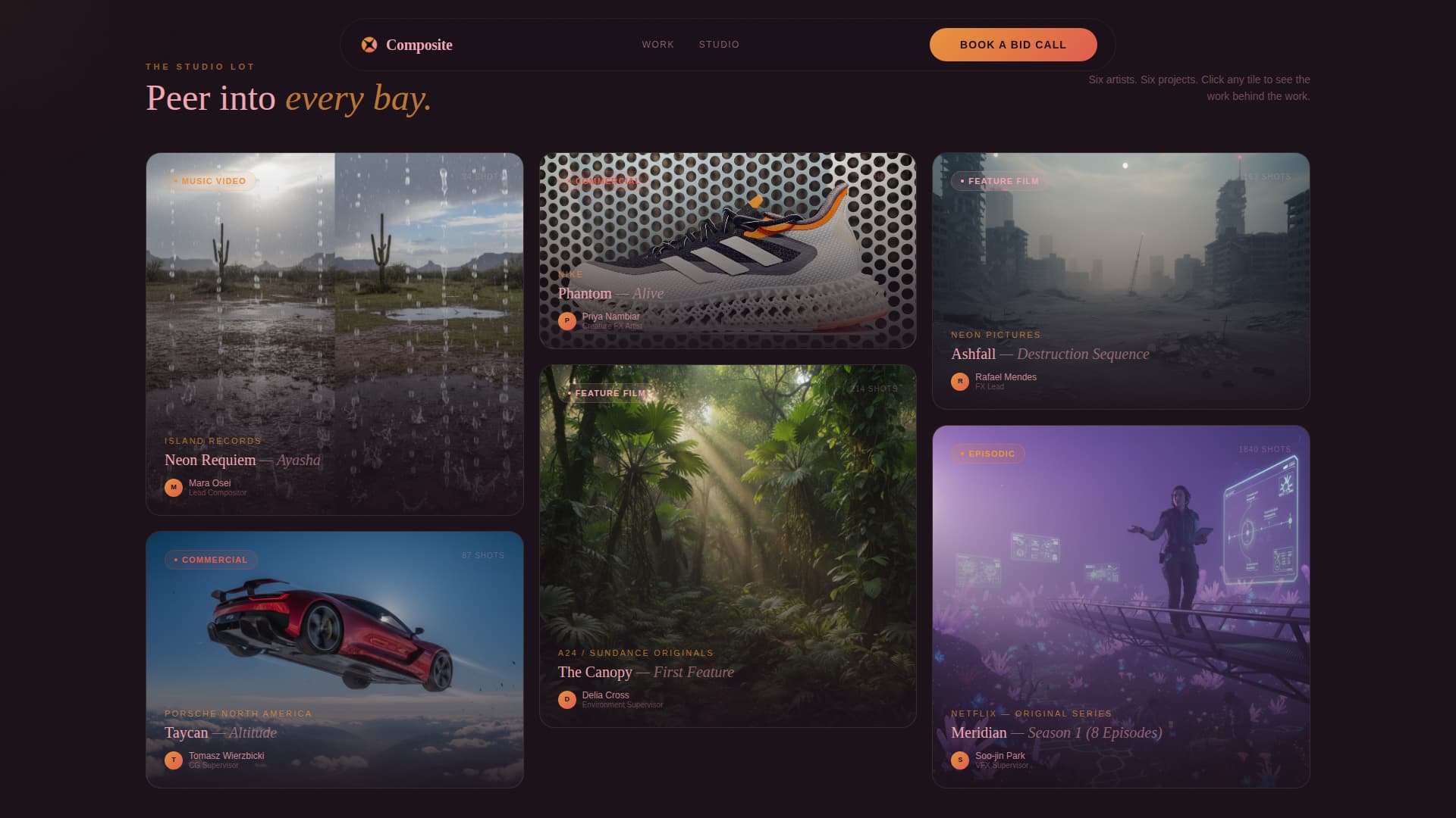 Composite - Cinematic VFX Landing Page Template