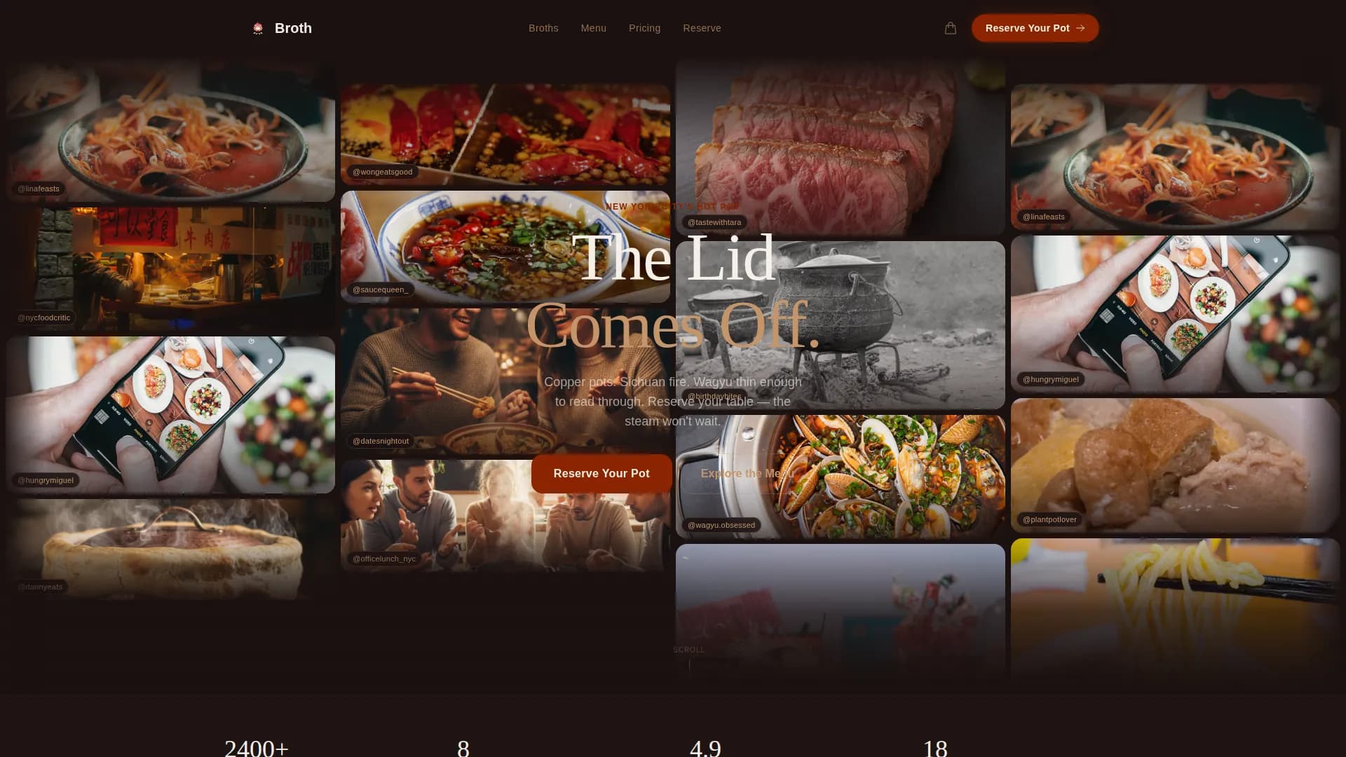 Broth — Luxe Hot Pot Landing Page Template