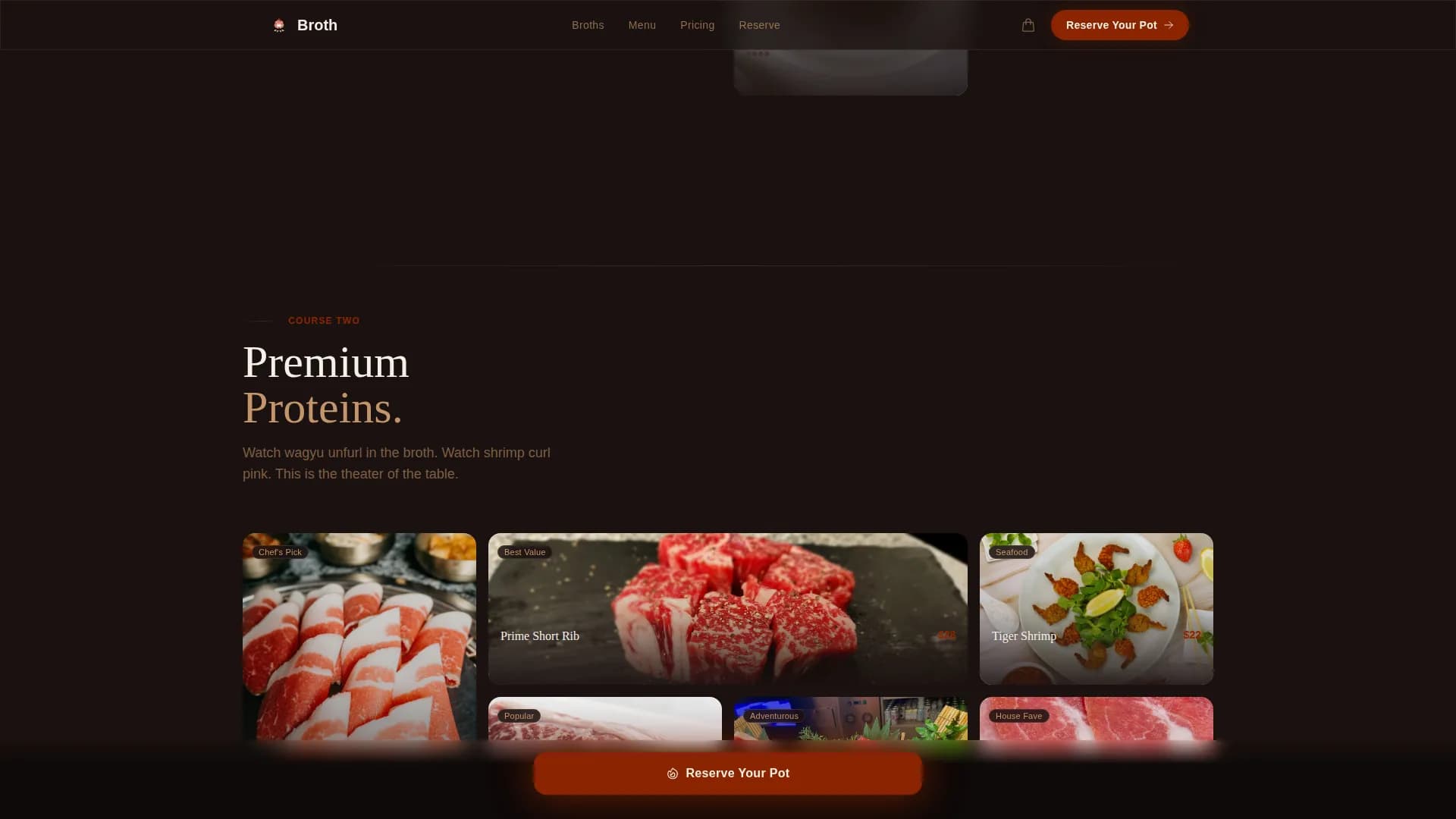 Broth — Luxe Hot Pot Landing Page Template