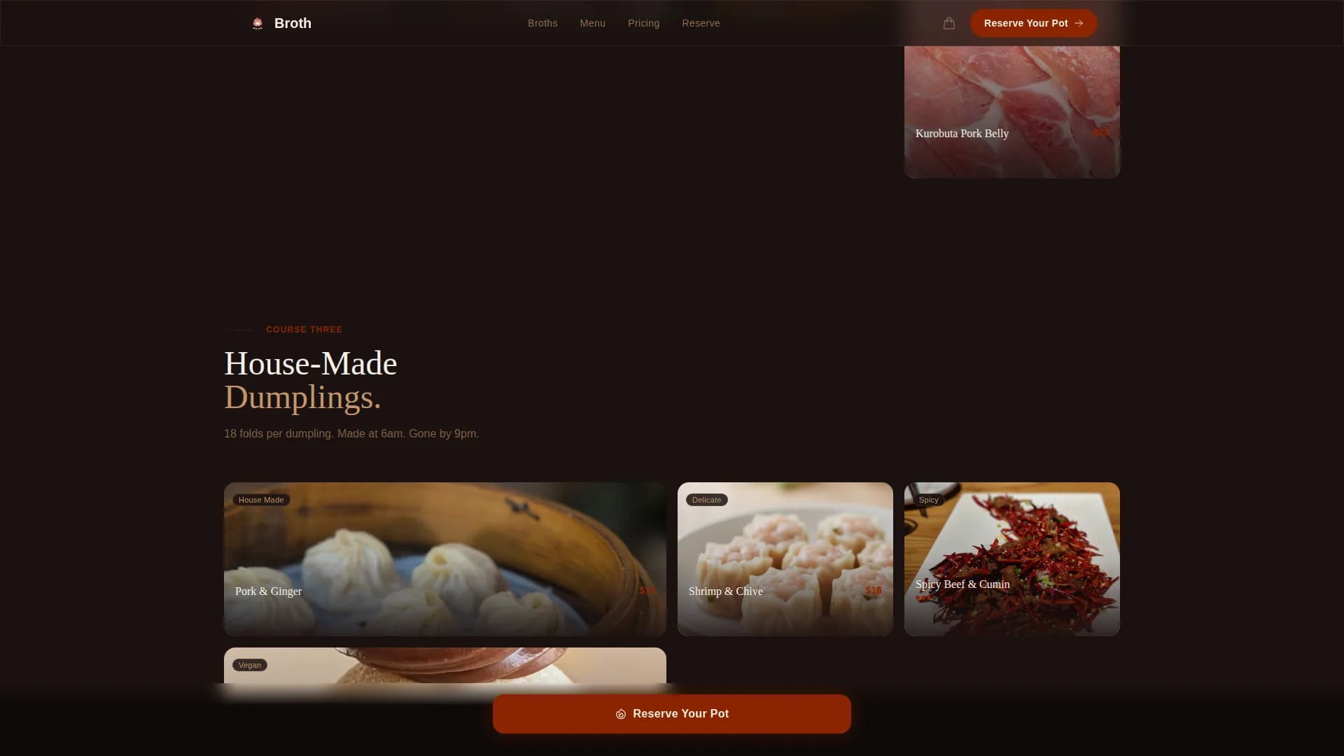 Broth — Luxe Hot Pot Landing Page Template