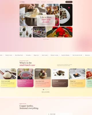 Artisan Gelato & Ice Cream Parlor Website Template