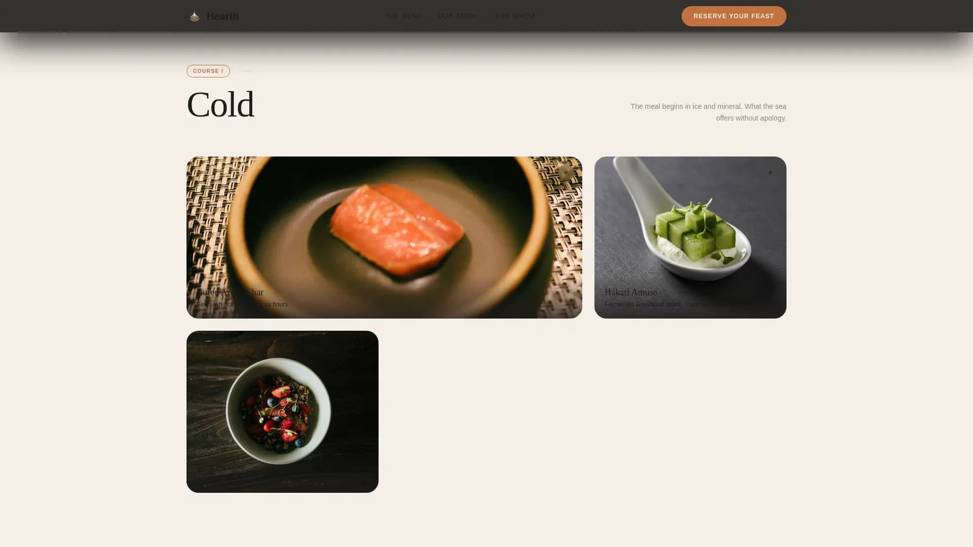 Icelandic Cuisine Booking Website Template