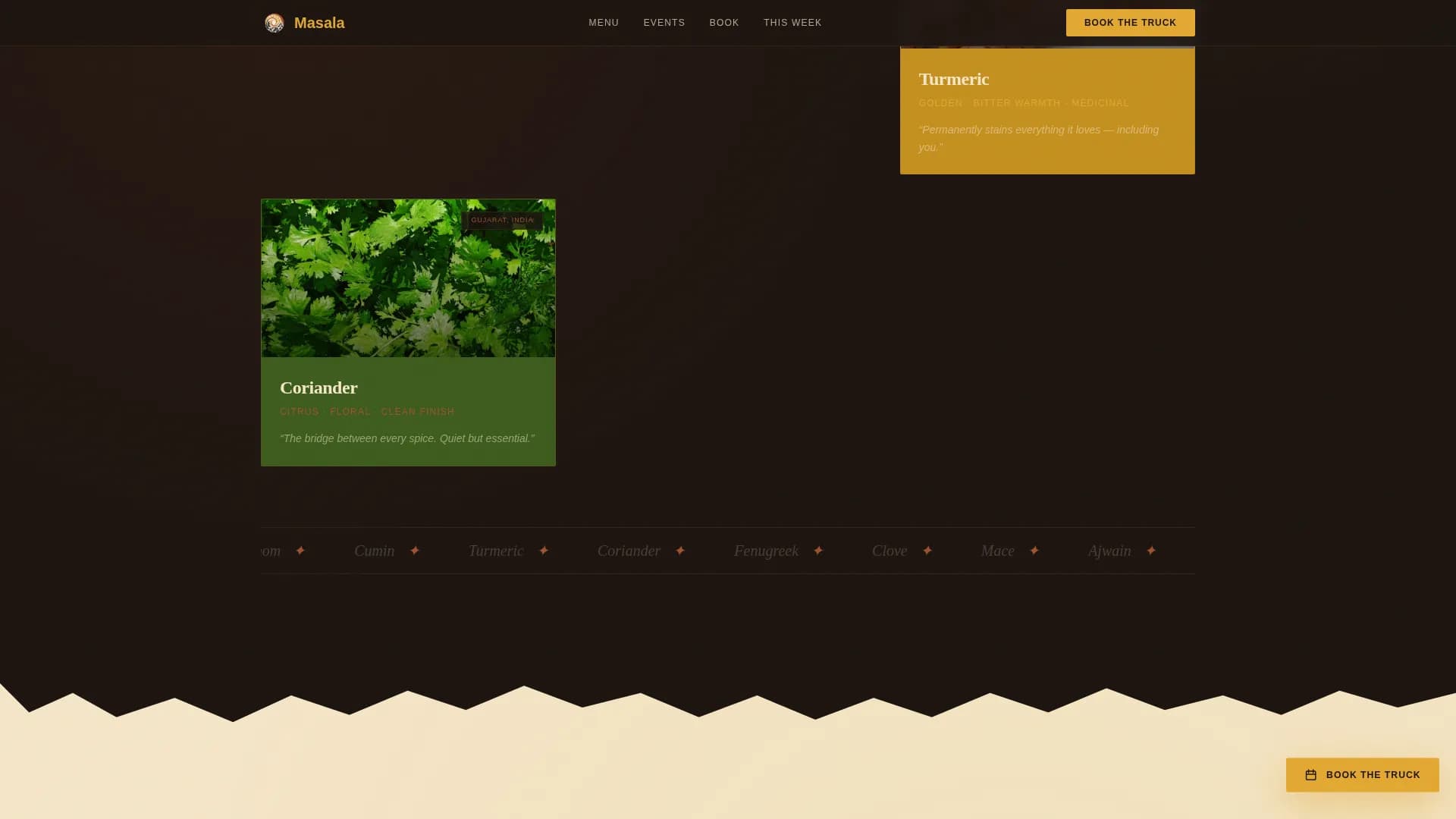 Masala — Spiced Truck Landing Page Template