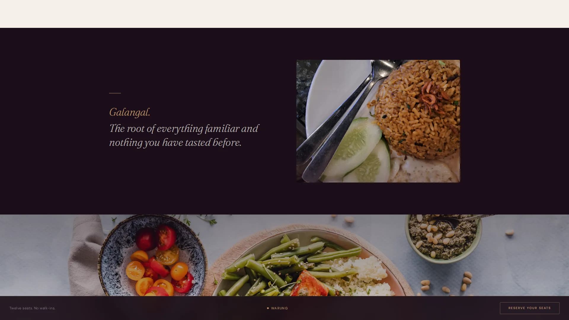Nusantara — Intimate Indonesian Dining Landing Page Template