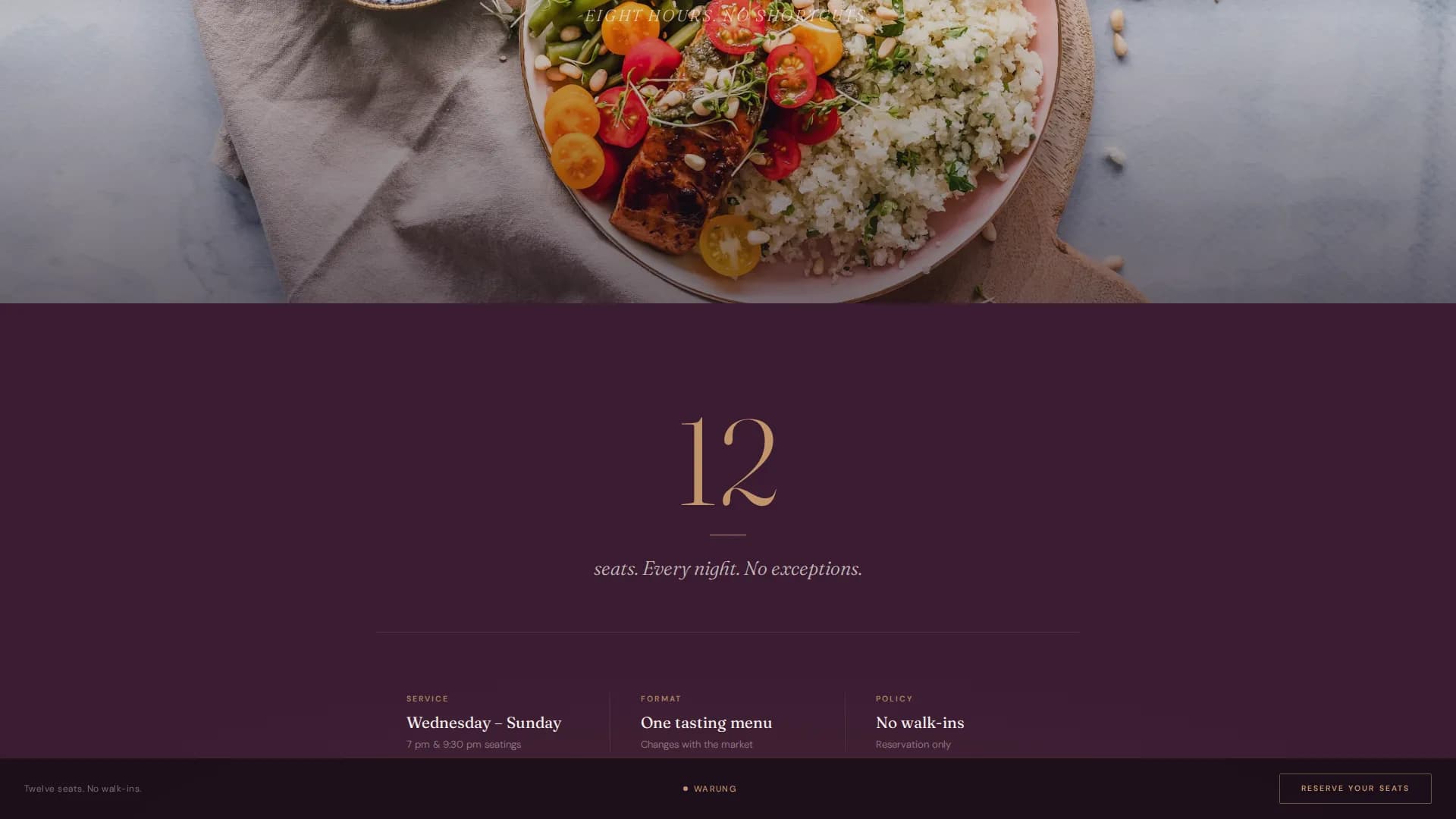 Nusantara — Intimate Indonesian Dining Landing Page Template