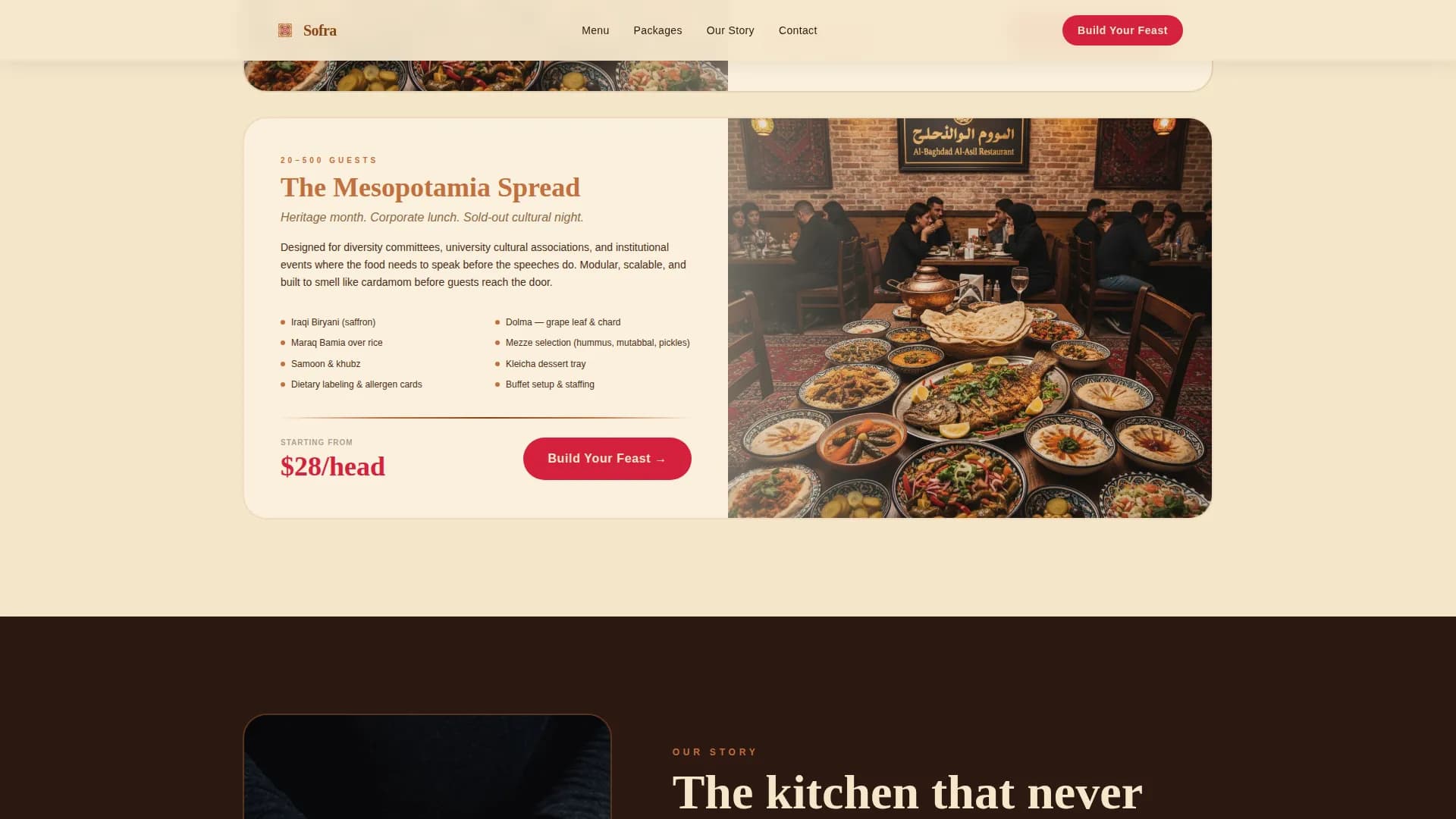 Middle Eastern Cuisine & Dining Booking Website Template