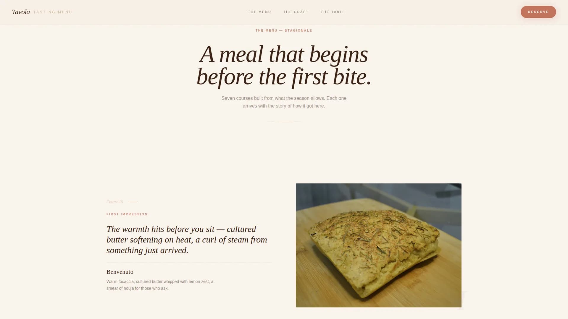 Saffron — Elevated Italian Culinary Landing Page Template