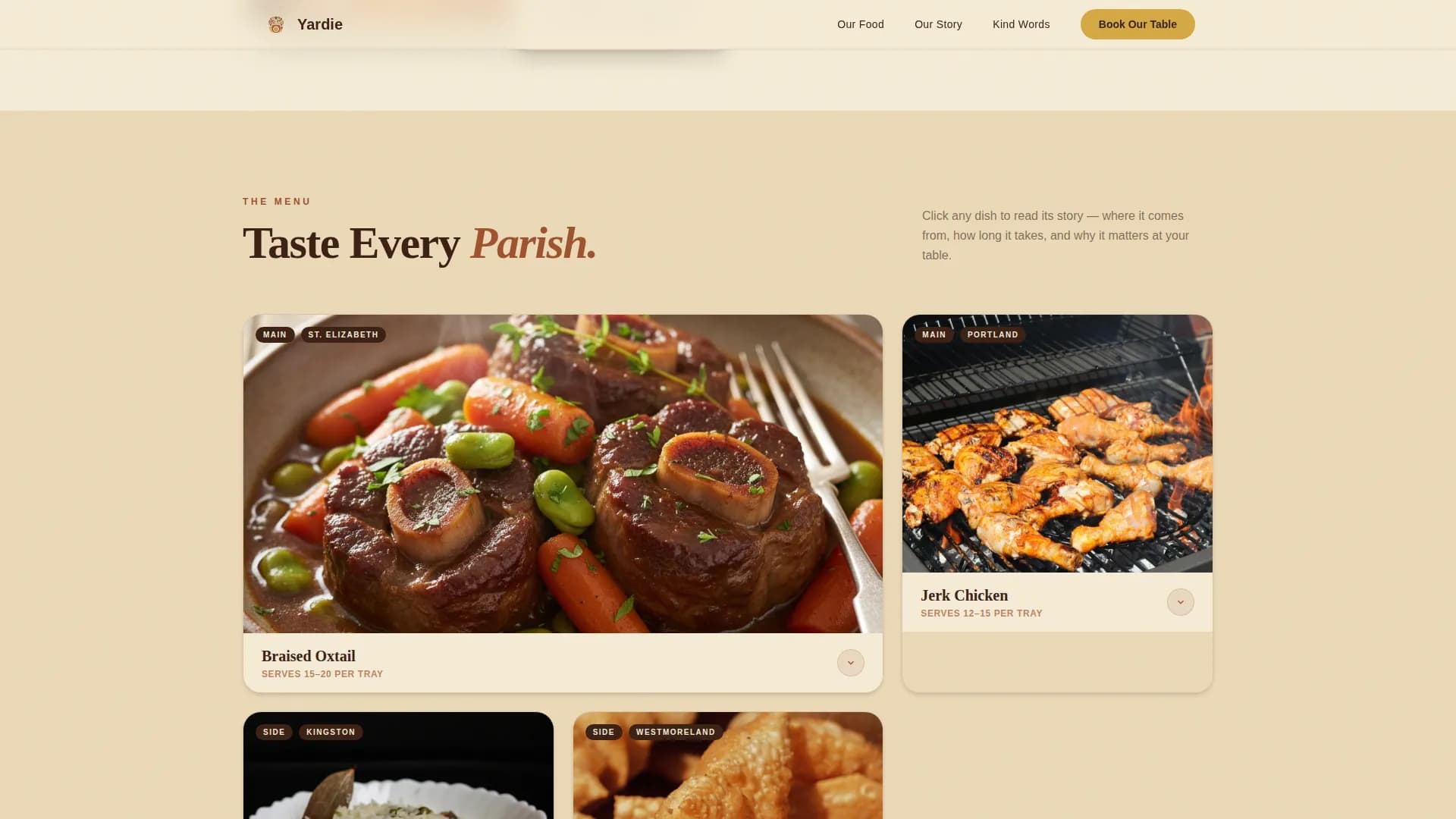 Jamaican Cuisine Booking Website Template