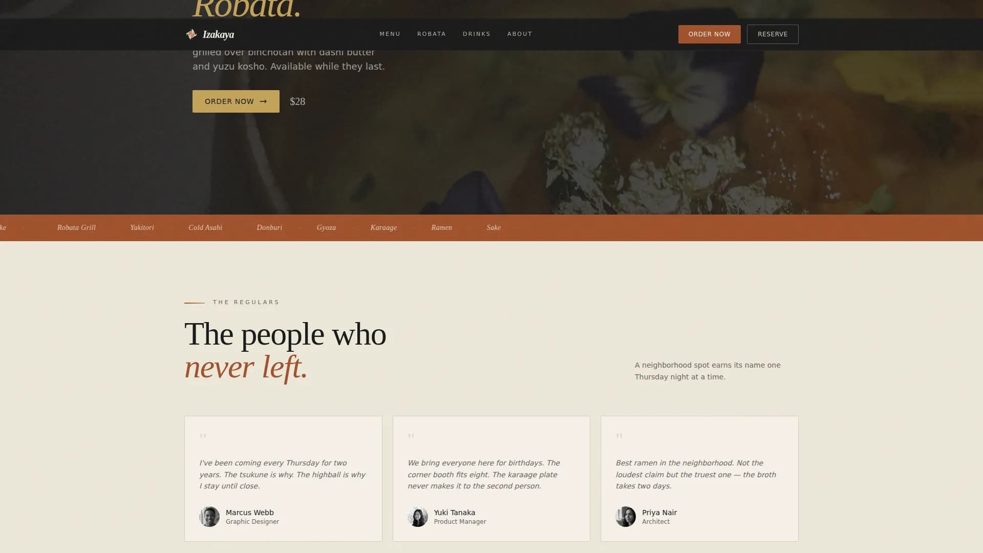 Izakaya — Authentic Japanese Gastropub Landing Page Template