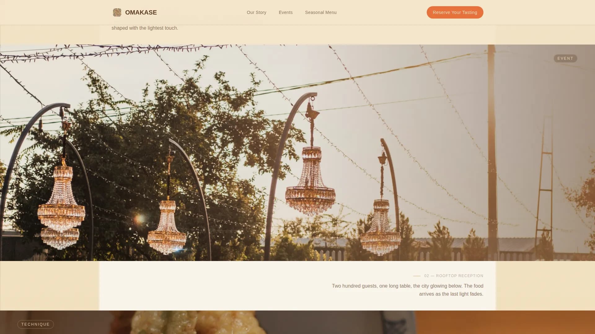 Omakase — Exclusive Japanese Catering Landing Page Template