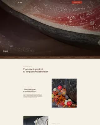 Roux — Artisanal Curry Restaurant Landing Page Template