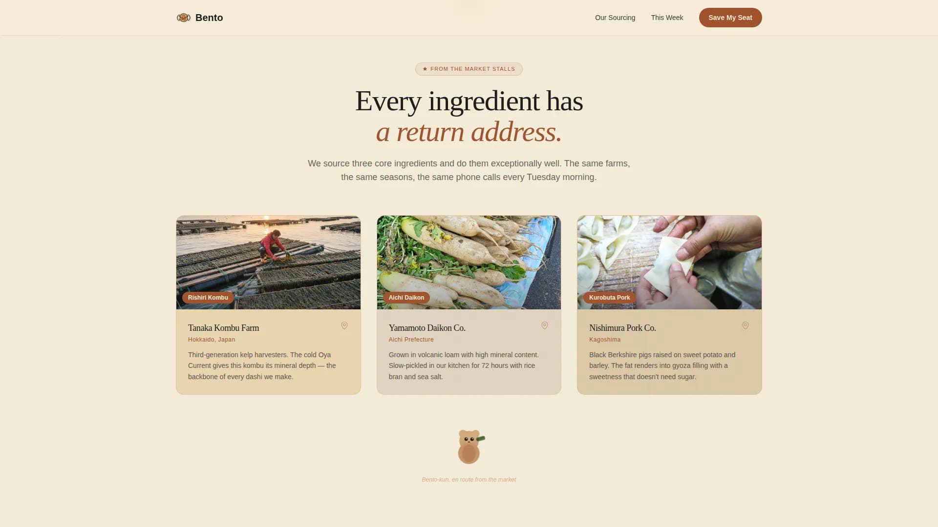 Bento — Artisan Japanese Provisions Landing Page Template