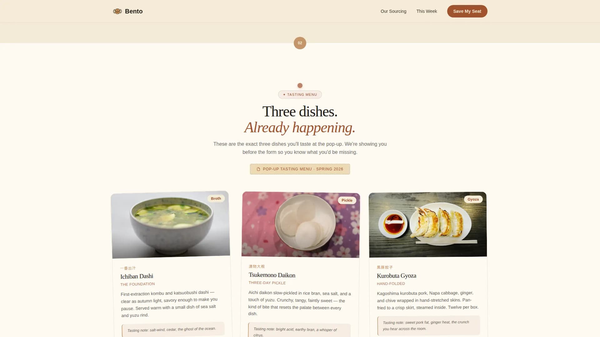 Bento — Artisan Japanese Provisions Landing Page Template
