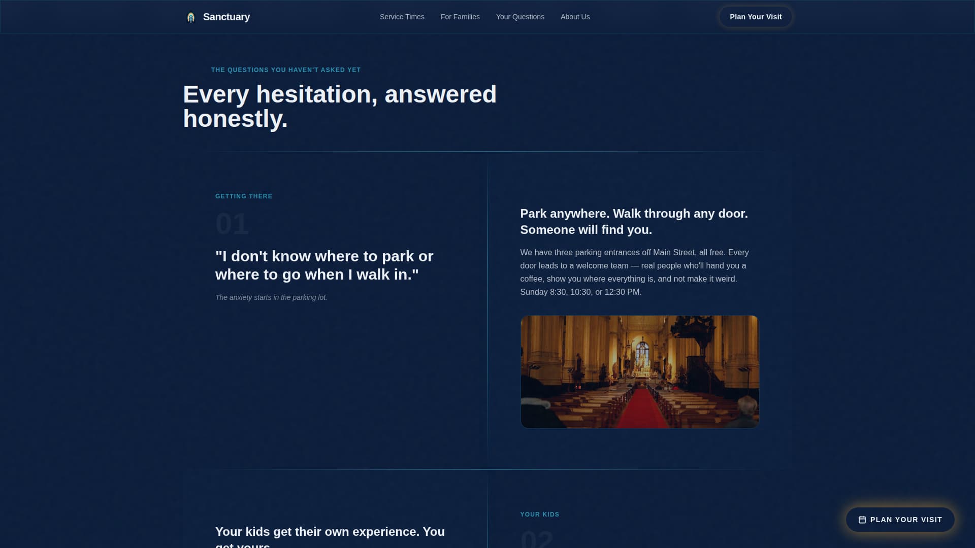 Sanctuary - Welcoming Church Landing Page Template
