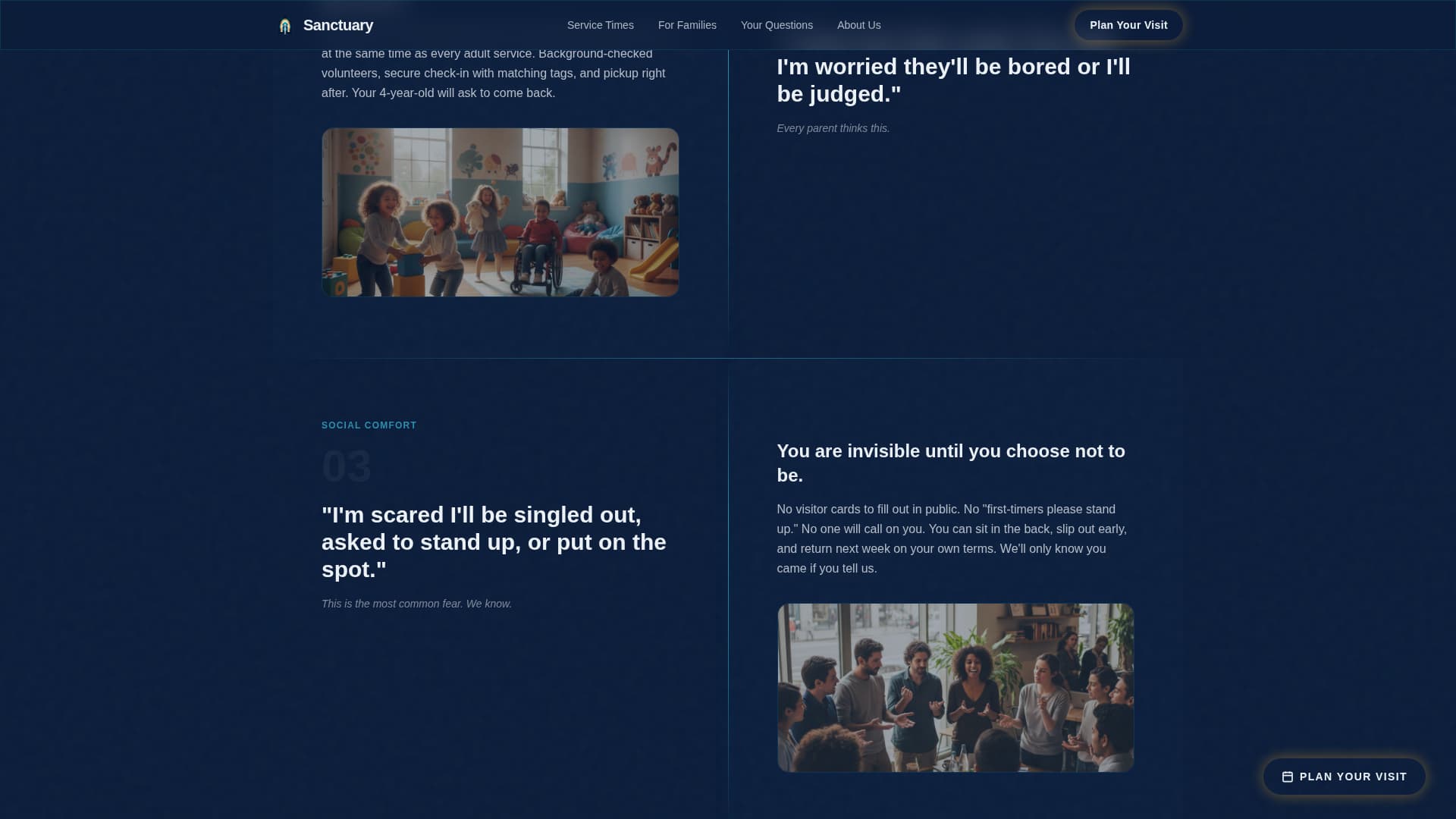 Sanctuary - Welcoming Church Landing Page Template