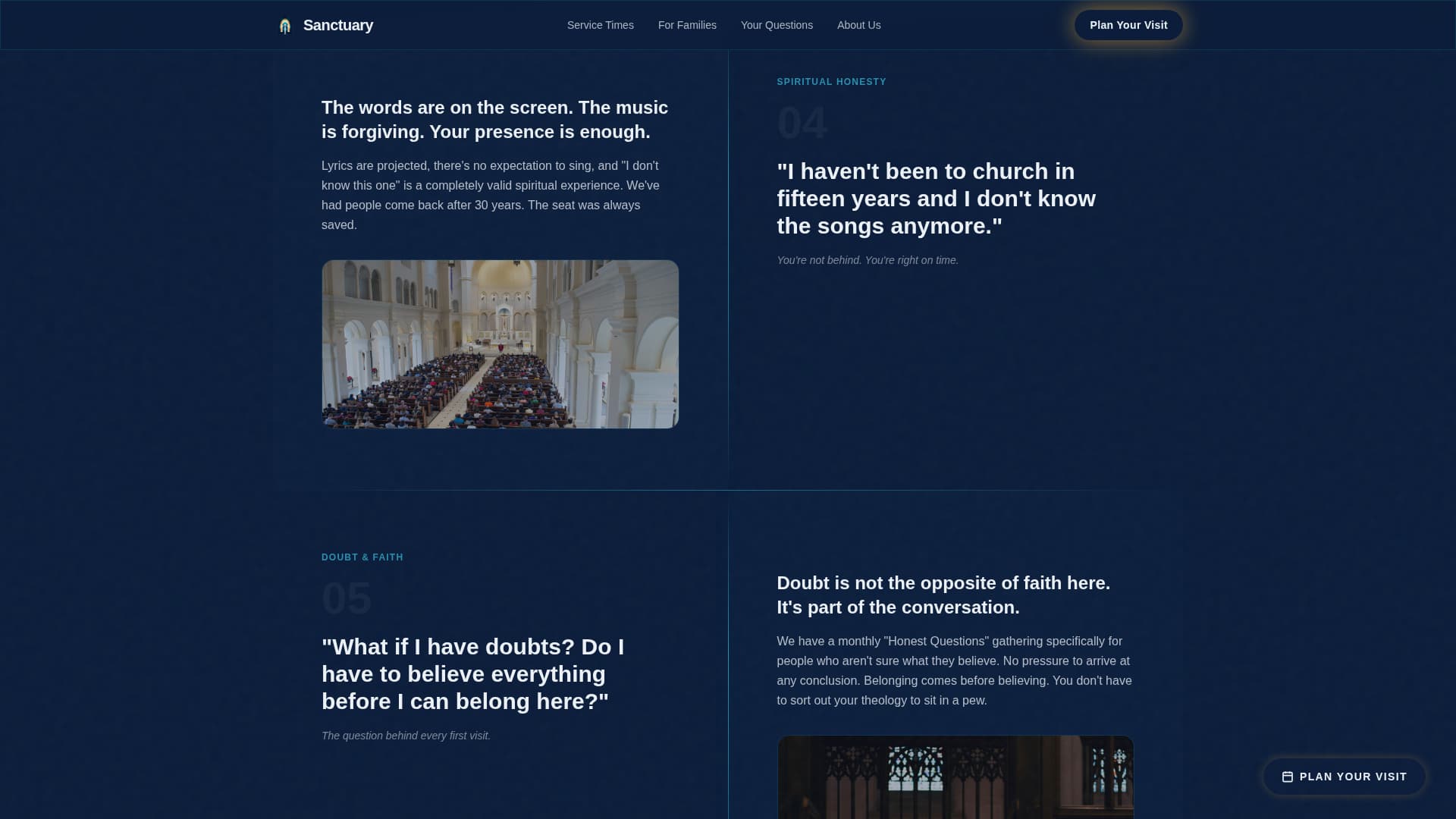 Sanctuary - Welcoming Church Landing Page Template