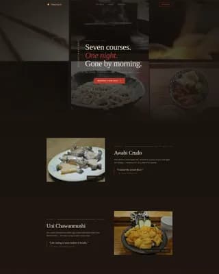 Omakase — Elite Sushi Experience Landing Page Template
