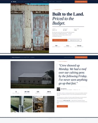 Post-Frame Builder (Pole Barn) Business Booking Website Template